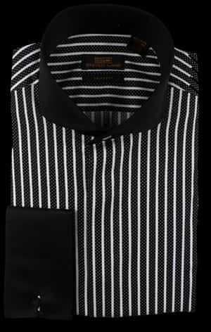 Elegant Black Striped Dress Shirt PNG image with transparent background