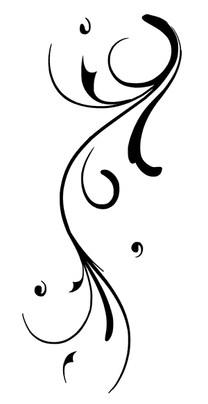 Elegant Black Swirl Design PNG image with transparent background