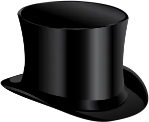 Elegant Black Top Hat Illustration PNG Image