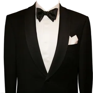 Elegant Black Tuxedo Blazer PNG Image