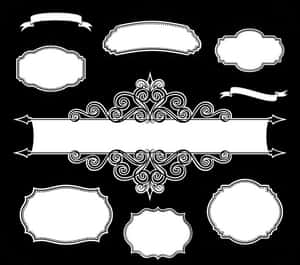 Elegant Blackand White Frame Collection PNG image with transparent background