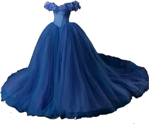 Elegant Blue Ball Gown PNG Image