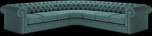 Elegant Blue Chesterfield Sofa PNG image with transparent background