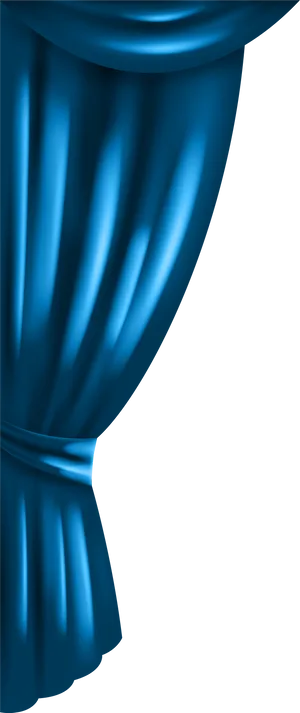 Elegant Blue Curtain Detail PNG Image