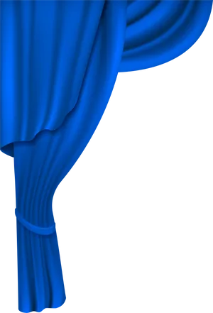 Elegant Blue Curtain Tieback PNG Image