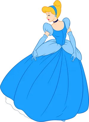 Elegant Blue Dress Princess PNG Image