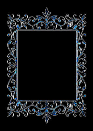 Elegant Blue Floral Frame PNG image with transparent background