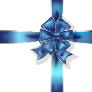 Elegant Blue Gift Ribbon PNG Image