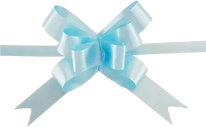 Elegant Blue Gift Ribbon PNG Image