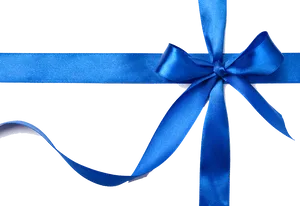 Elegant Blue Gift Ribbon PNG Image