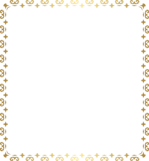 Elegant Blue Gold Frame Design PNG Image