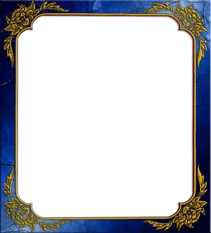 Elegant Blue Gold Frame PNG Image