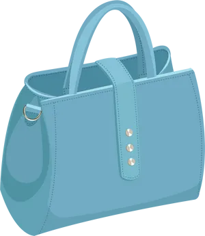 Elegant Blue Ladies Handbag Illustration PNG Image