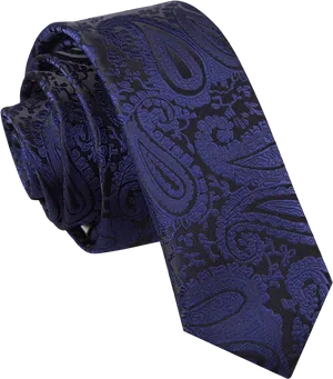 Elegant Blue Paisley Tie PNG Image