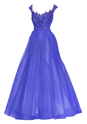 Elegant Blue Prom Dress PNG Image