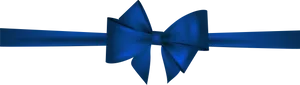 Elegant Blue Ribbon Bow PNG Image