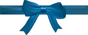 Elegant Blue Ribbon Bow PNG Image