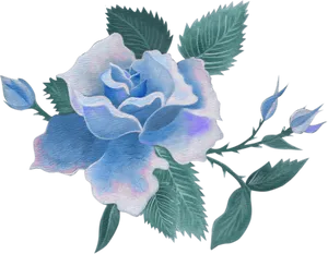 Elegant Blue Rose Artwork PNG Image