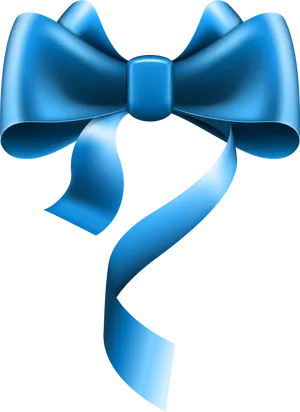 Elegant Blue Satin Ribbon PNG Image