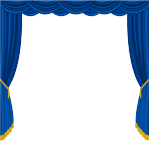 Elegant Blue Theater Curtains PNG with transparent background
