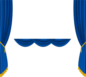 Clip Art Blue Curtains Clipart - Curtains Design Png, Transparent Png PNG with transparent background