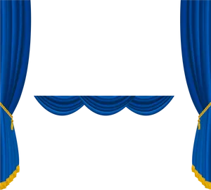 Elegant Blue Theater Curtains PNG Image