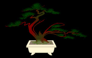 Elegant Bonsai Tree Illustration PNG