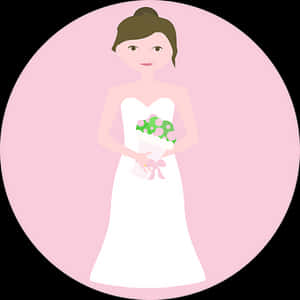 Elegant Bride Cartoon Vector PNG