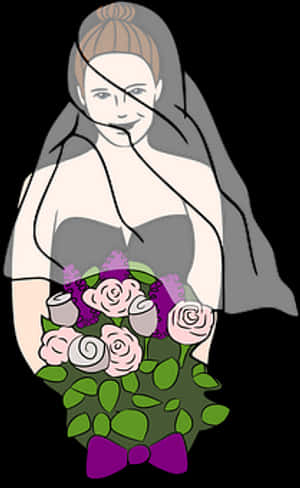 Elegant Bride Illustration PNG