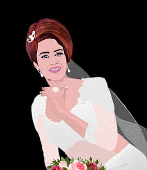 Elegant Bride Illustration PNG