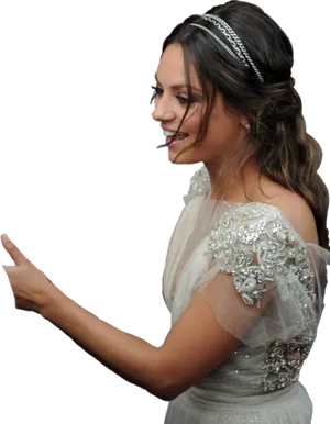 Elegant Bride Laughing PNG Image