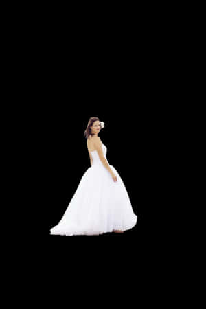 Elegant Bridein White Gown PNG