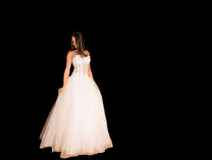Elegant Bridein White Gown PNG image with transparent background