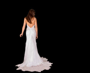 Elegant Bridein White Gown PNG image with transparent background