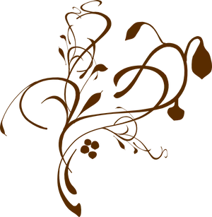 Elegant Brown Floral Design PNG Image