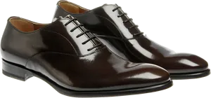 Elegant Brown Leather Dress Shoes PNG Image