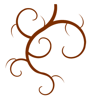 Elegant Brown Swirl Design PNG image with transparent background