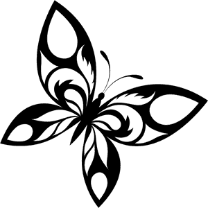 Butterfly Tattoo Designs Free Download Png - Butterfly Design Black And White, Transparent Png PNG with transparent background