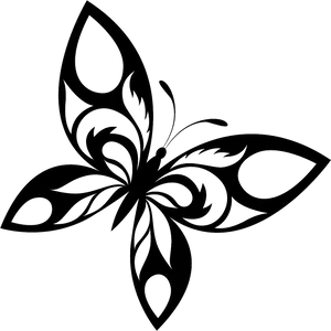 Elegant Butterfly Tattoo Design PNG Image