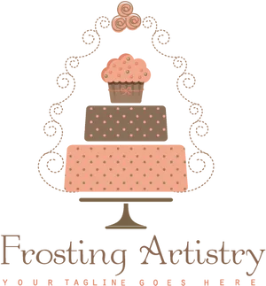 Elegant Cake Logo Design PNG Image