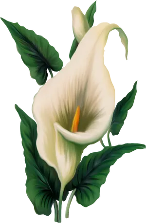 Elegant Calla Lily Illustration PNG Image