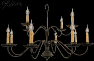 Elegant Candle Style Chandelier PNG image with transparent background
