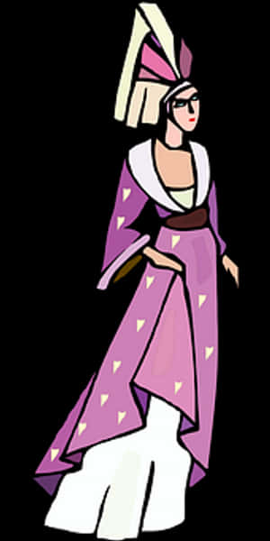 Elegant Cartoon Princess PNG image with transparent background