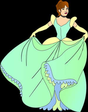 Elegant Cartoon Princess PNG image with transparent background