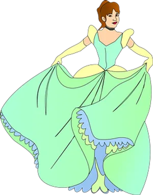 Elegant Cartoon Princess PNG Image