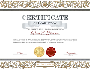 Elegant Certificateof Completion Template PNG Image