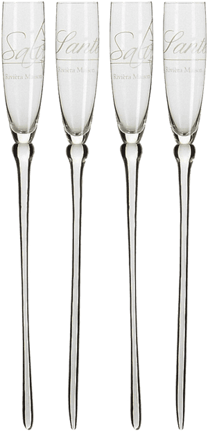 Elegant Champagne Flutes Row PNG image with transparent background