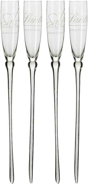 Elegant Champagne Flutes Row PNG Image