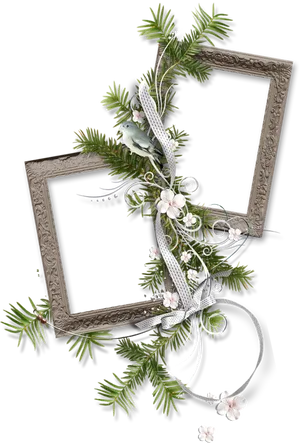 Elegant Christmas Frame Decoration PNG Image