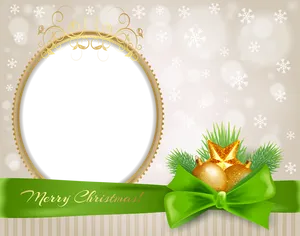 Elegant Christmas Framewith Golden Details PNG Image